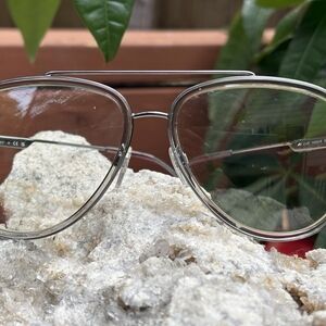 Burberry Silver Aviator Glasses